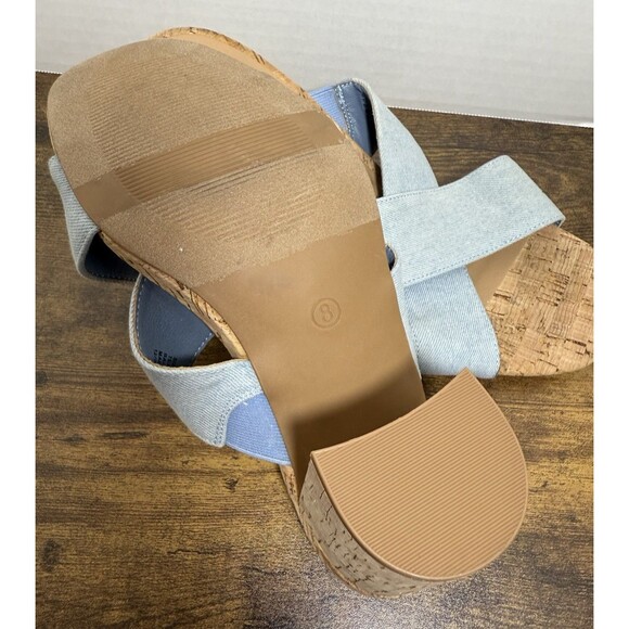 Lane Bryant Dream Cloud Cross-Front Denim Clog Heel Size 8 - Picture 9 of 10